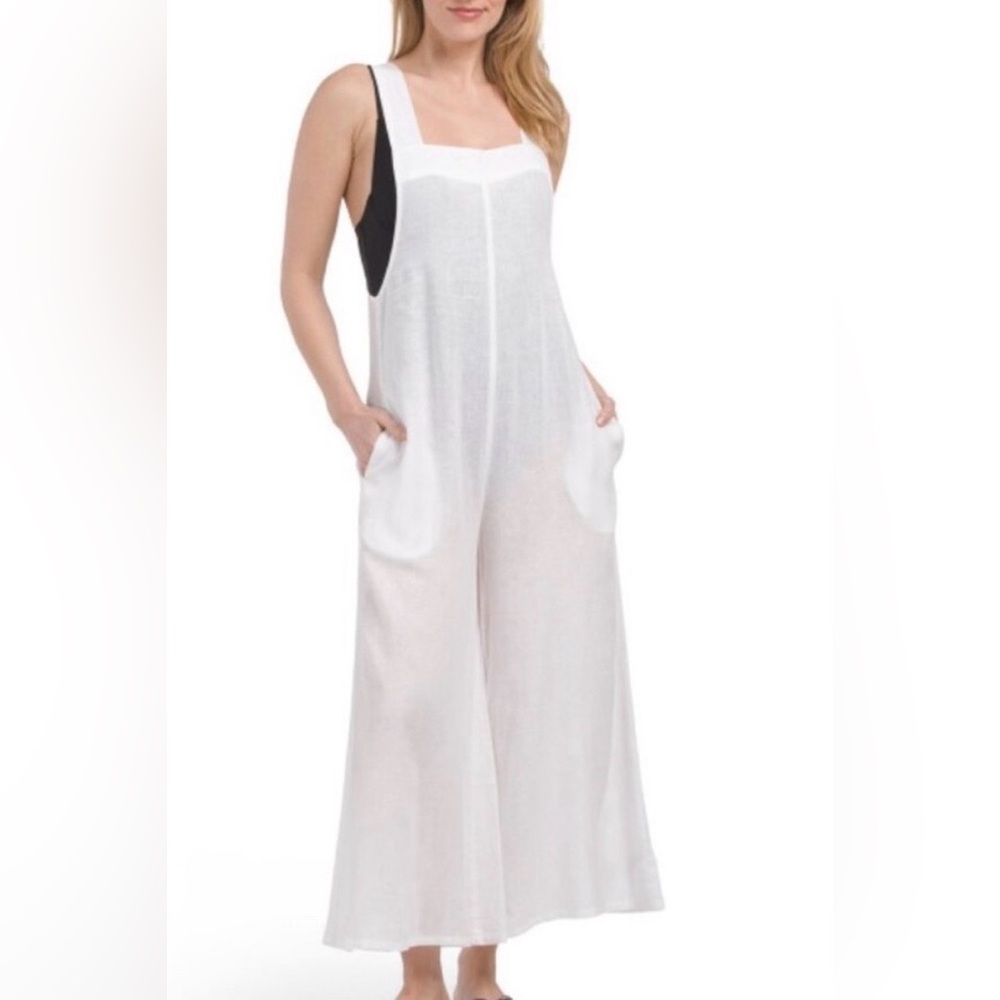 Haute Hippie Off-White Swim Vacation Cover Up Jumpsuit Large